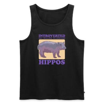 Hippo Baby Hippo Hippos Gift - Men's Premium Organic Tank Top - black - Front - AI Model Male 178 light (178cm)