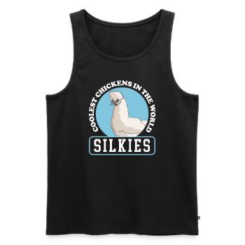 Silk Chicken Silkie Chickens Silk Chickens Gift - Men's Premium Organic Tank Top - black - Front - AI Model Male 178 light (178cm)