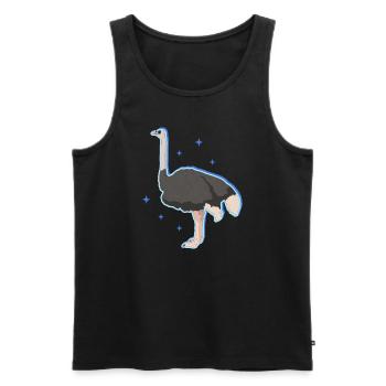 Oiseau autruche | Cadeau d’autruche amoureux des autruches - Débardeur bio Premium Homme - noir - Devant - AI Model Male 178 light (178cm)