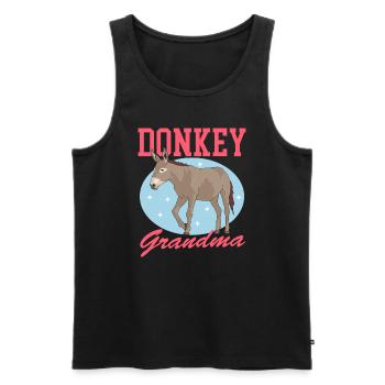 Esel Oma Eselbesitzerin Eselliebhaber Geschenk - Männer Premium Bio Tank Top - Schwarz - Vorne - AI Model Male 178 light (178cm)