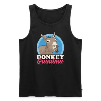 Donkey Grandma | Donkey owner donkey lover gift - Men's Premium Organic Tank Top - black - Front - Michal (187cm)