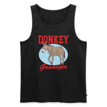 Esel Opa Eselbesitzer Eselliebhaber Geschenk - Männer Premium Bio Tank Top - Schwarz - Vorne - AI Model Male 178 light (178cm)
