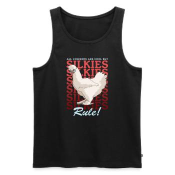 Silk Chicken Silkie Chickens Silk Chickens Gift - Men's Premium Organic Tank Top - black - Front - AI Model Male 178 light (178cm)
