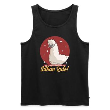 Silk Chickens Silk Chicken Silkie Chickens Gift - Men's Premium Organic Tank Top - black - Front - AI Model Male 178 light (178cm)