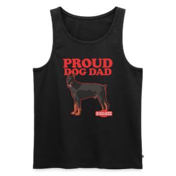 Papa Doberman | Dog Daddy Dog Owner Cadeau - Débardeur bio Premium Homme - noir - Devant - AI Model Male 178 light (178cm)