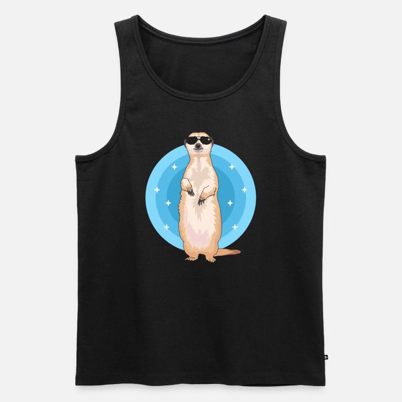Erdmännchen Cool | Lustiges Erdmännchen Geschenk - Männer Premium Bio Tank Top - Schwarz