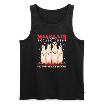 Meerkat Cool Funny Meerkat Gift - Men's Premium Organic Tank Top - black - Front - Michal (187cm)