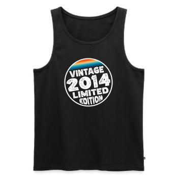 Vintage 2014 Geburtstag Geschenk Kinderparty - Männer Premium Bio Tank Top - Schwarz - Vorne - AI Model Male 178 light (178cm)