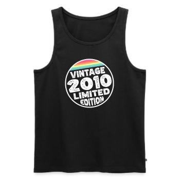Vintage 2010 Birthday Gift Birthday Party - Men's Premium Organic Tank Top - black - Front - AI Model Male 178 light (178cm)