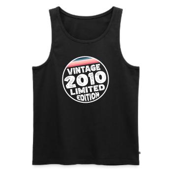 Vintage 2010 Birthday Gift Birthday Party - Men's Premium Organic Tank Top - black - Front - AI Model Male 178 light (178cm)