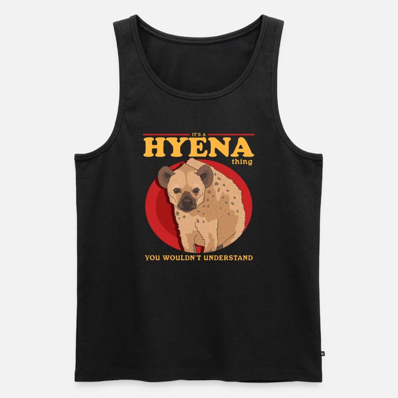 Hyäne Hyänen Tüpfelhyäne Geschenk - Männer Premium Bio Tank Top - Schwarz