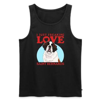 Bernhardiner Hunde St. Bernhardshund Geschenk - Männer Premium Bio Tank Top - Schwarz - Vorne - AI Model Male 178 light (178cm)