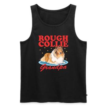Collie Grandpa Collies Rough Collies Collie à poil long cadeau - Débardeur bio Premium Homme - noir - Devant - Michal (187cm)