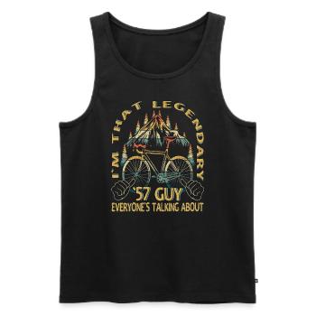 Road Bike Gift for Vintage 1957 Cyclist - Men's Premium Organic Tank Top - black - Front - Michal (187cm)