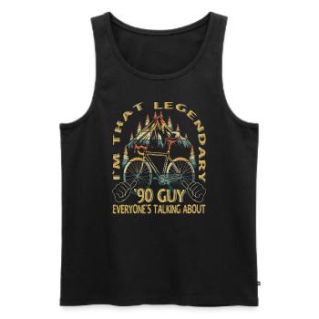 Road Bike Gift for Vintage 1990's Cyclist - Men's Premium Organic Tank Top - black - Front - Michal (187cm)
