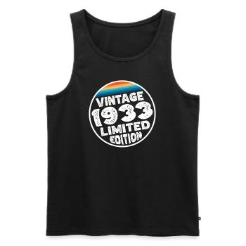 Édition limitée depuis 1933 Cadeau d’anniversaire - Débardeur bio Premium Homme - noir - Devant - AI Model Male 178 light (178cm)