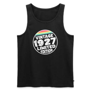 Édition limitée depuis 1927 Cadeau d’anniversaire - Débardeur bio Premium Homme - noir - Devant - Michal (187cm)