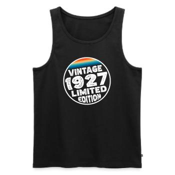 Édition limitée depuis 1927 Cadeau d’anniversaire - Débardeur bio Premium Homme - noir - Devant - Michal (187cm)