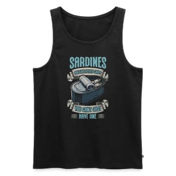 Sardines européenne atlantique Sardine cadeau - Débardeur bio Premium Homme - noir - Devant - AI Model Male 178 light (178cm)