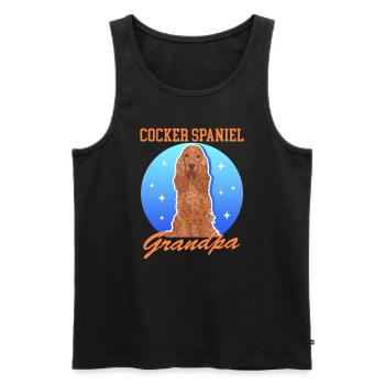 Cocker Spaniel grand-père chien Cocker Spaniel cadeau - Débardeur bio Premium Homme - noir - Devant - AI Model Male 178 light (178cm)