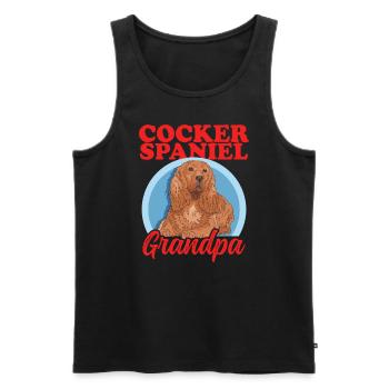 Cocker Spaniel grand-père chiens Cocker Spaniel cadeau - Débardeur bio Premium Homme - noir - Devant - AI Model Male 178 light (178cm)