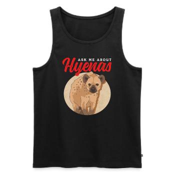 Hyena Hyena Spotted Hyena Gift - Men's Premium Organic Tank Top - black - Front - AI Model Male 178 light (178cm)