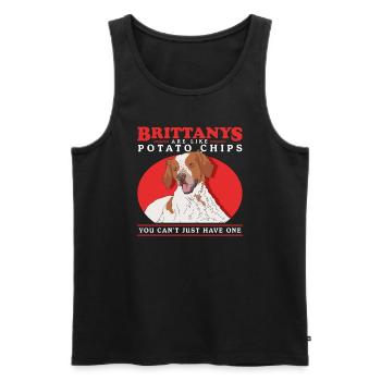 Brittany Epagneul Breton Vorstehhund Geschenk - Männer Premium Bio Tank Top - Schwarz - Vorne - Michal (187cm)