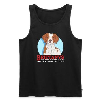 Brittany Epagneul Breton Vorstehhunde Geschenk - Männer Premium Bio Tank Top - Schwarz - Vorne - Michal (187cm)