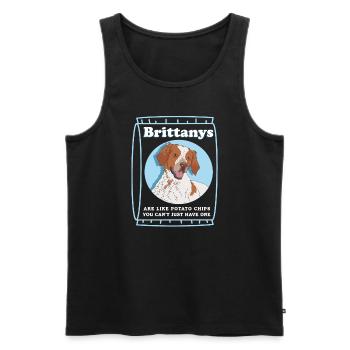 Brittany Epagneul Breton Hund Geschenk - Männer Premium Bio Tank Top - Schwarz - Vorne - Michal (187cm)