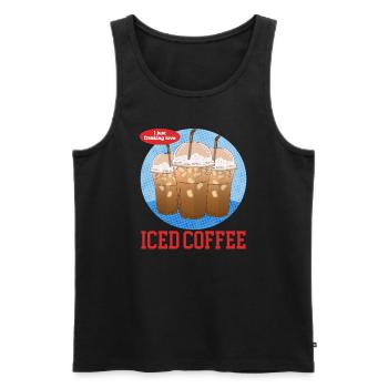 Iced Coffee Coffee Lover Iced Coffee Gift - Men's Premium Organic Tank Top - black - Front - AI Model Male 178 light (178cm)
