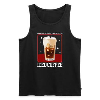 Eiskaffee Iced Coffee | Kaffee Liebhaber Geschenk - Männer Premium Bio Tank Top - Schwarz - Vorne - Michal (187cm)