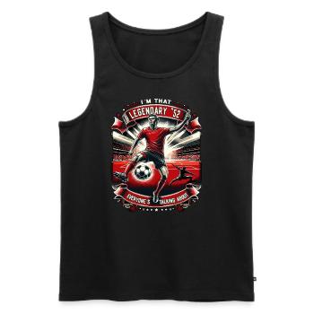Legendärer 1955er Jahrgang Fussball Geschenk - Männer Premium Bio Tank Top - Schwarz - Vorne - Michal (187cm)