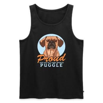 Puggle papa chien papa chien propriétaire cadeau - Débardeur bio Premium Homme - noir - Devant - Michal (187cm)