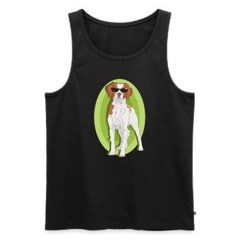 Cadeau de chien breton Epagneul breton de Bretagne - Débardeur bio Premium Homme - noir - Devant - Michal (187cm)