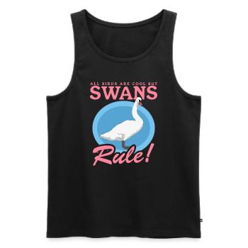Swans Swans Swan Lover Gift - Men's Premium Organic Tank Top - black - Front - AI Model Male 178 light (178cm)