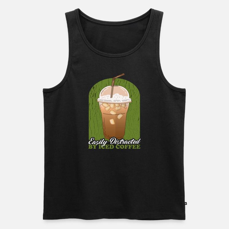 Eiskaffee Iced Coffee | Kaffeeliebhaber Geschenk - Männer Premium Bio Tank Top - Schwarz