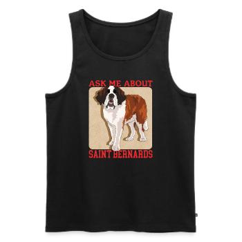 Bernhardiner Hunde St. Bernhardshund Geschenk - Männer Premium Bio Tank Top - Schwarz - Vorne - AI Model Male 178 light (178cm)