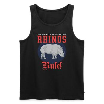 Rhino Funny Rhinoceros Rhinos Gift - Men's Premium Organic Tank Top - black - Front - Michal (187cm)