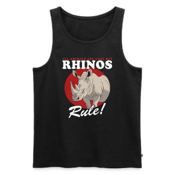 Rhino Rhinos Rhinoceros Gift - Men's Premium Organic Tank Top - black - Front - Michal (187cm)