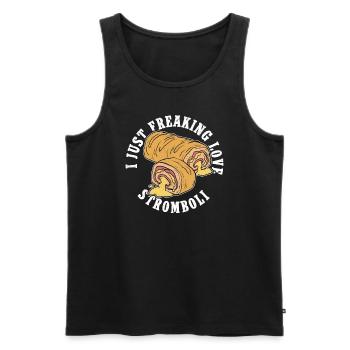 Stromboli Rolled Pizza Strombolis Gift - Men's Premium Organic Tank Top - black - Front - AI Model Male 178 light (178cm)