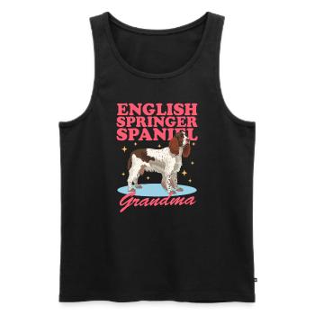 English Springer Spaniel Granny Dogs Gift - Men's Premium Organic Tank Top - black - Front - AI Model Male 178 light (178cm)