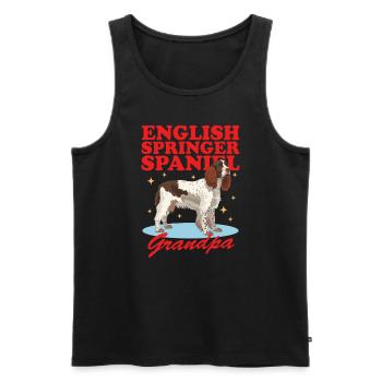 English Springer Spaniel Grandpa Dog Gift - Men's Premium Organic Tank Top - black - Front - AI Model Male 178 light (178cm)