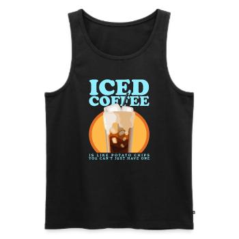 Iced Coffee Coffee Lover Iced Coffee Gift - Men's Premium Organic Tank Top - black - Front - AI Model Male 178 light (178cm)