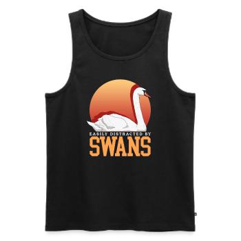 Swans Swan Lover Swan Gift - Men's Premium Organic Tank Top - black - Front - AI Model Male 178 light (178cm)