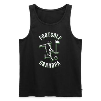 Footgolf Opa Fußballgolf Footgolfer Geschenk - Männer Premium Bio Tank Top - Schwarz - Vorne - Michal (187cm)