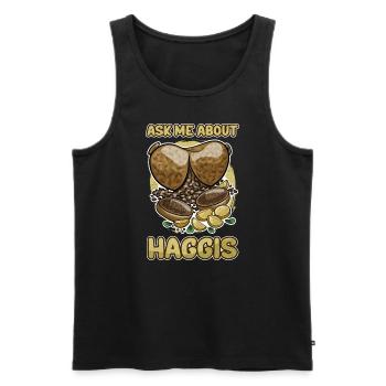 Haggis Dish Scottish Cuisine Gift - Men's Premium Organic Tank Top - black - Front - AI Model Male 178 light (178cm)
