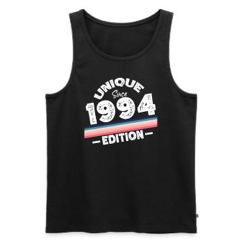 Unique depuis 1994 Edition Anniversaire Millésime 1994 - Débardeur bio Premium Homme - noir - Devant - Michal (187cm)