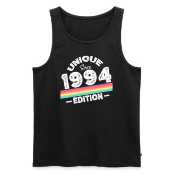 Unique depuis 1994 Edition Anniversaire Millésime 1994 - Débardeur bio Premium Homme - noir - Devant - Michal (187cm)