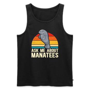 Manatee Manatee Manatee Manatee Gift - Men's Premium Organic Tank Top - black - Front - AI Model Male 178 light (178cm)