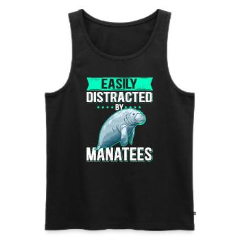 Manatee Manatee Manatee Manatee Manatee Gift - Men's Premium Organic Tank Top - black - Front - AI Model Male 178 light (178cm)